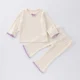 thumbnail image 4 of Conjunto de pijamas para niñas de primavera y otoño, ropa para el hogar para bebés, Top con tiras y pantalones acampanados, traje de 2 uds, ropa de dormir para niños, 4 of 6