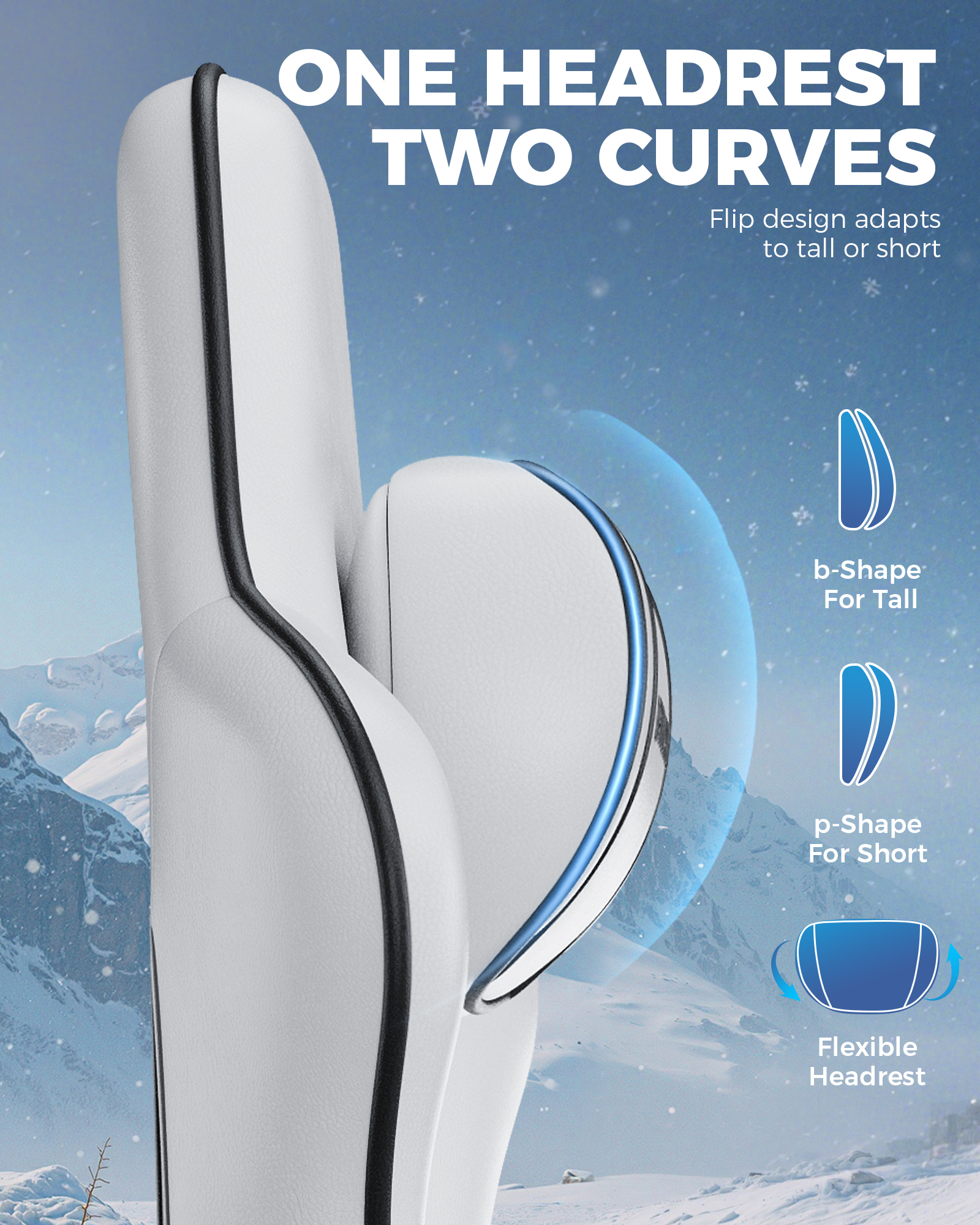 GTPLAYER Ergonomic Gaming Chair with Footrest and Lumbar Support, White
