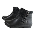 thumbnail image 3 of QTBIUQ Women's Winter Short Tube Gringed Suede Side Zipper Pointed Thick Heel Middle Heel Boots, 3 of 3