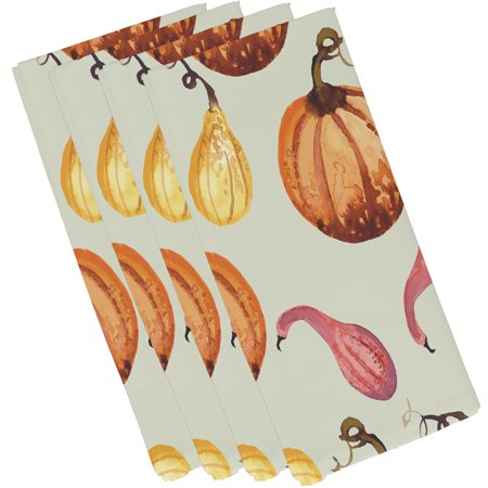 Simply Daisy Gourds Galore 19 Inch Light green Fall Print Napkin (Set of 4)