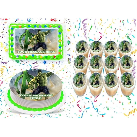 The Hulk Cake Topper Edible Image Cupcakes Frosting Sugar Sheet (8" X 11" Cake Topper)