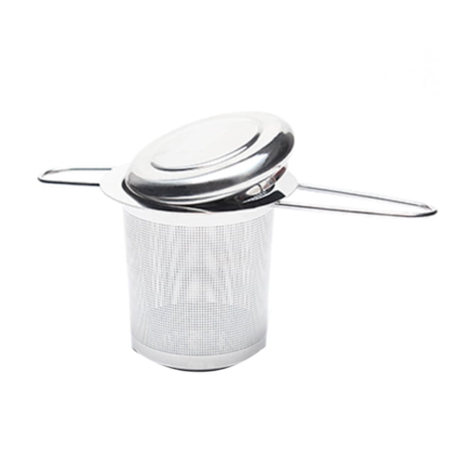 Bearachild Stainless Steel Tea Infuser Portable Dual Reusable Washable Mug Foldable Lid Anti-rust Handle Cup Strainer with Type3 NO3