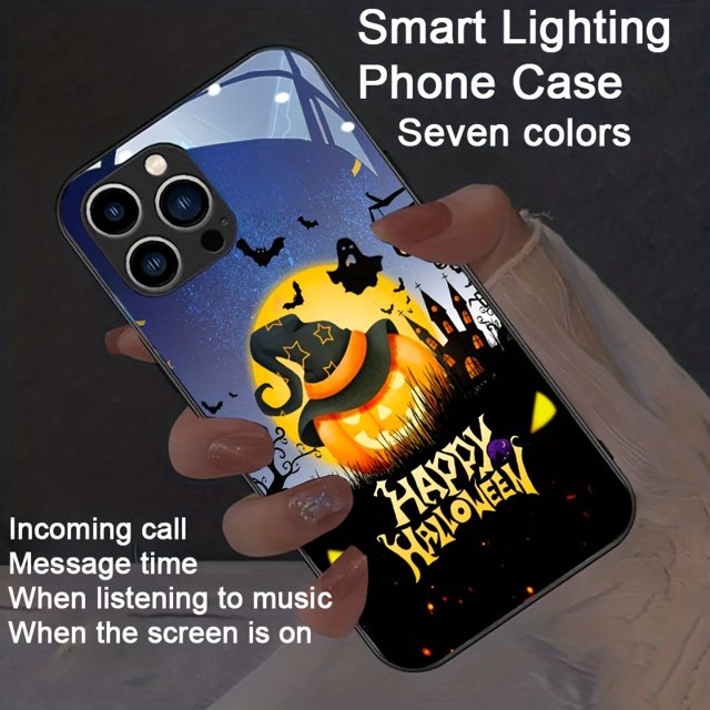 Halloween Smart Colorful Fashion Trend Voice Control Flashing Luminous Phone Case Supports For Xiaomi/redmi Series Models