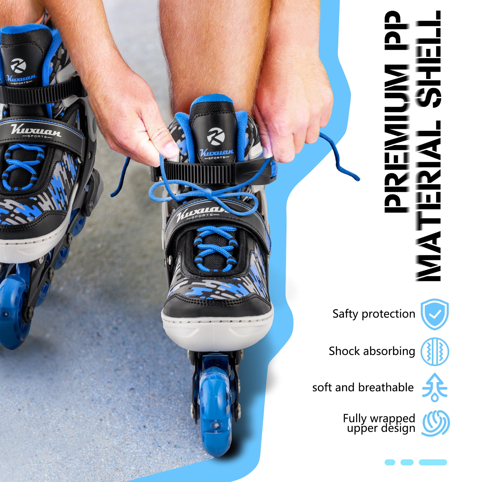 Adjustable Inline Skates for Kids Boys Girls Women Beginner Fun Illuminating Outdoor Skates
