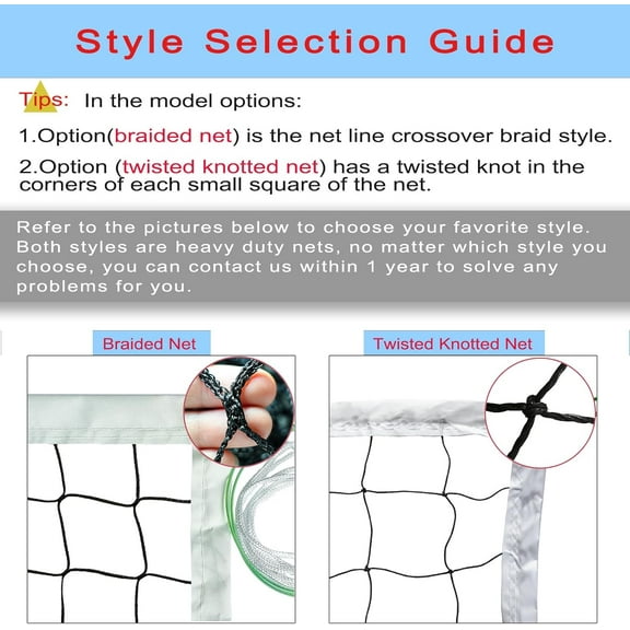 Professional Volleyball Net 32FT x 3FT for Outdoor Indoor Use, Heavy Duty Mesh Design