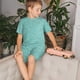 thumbnail image 4 of Balery Teal Turquoise Glitter Conjunto de Pijama Infantil de Manga Corta con Estampado – Ropa de Dormir de Algodón Suave-4X-Large, 4 of 6