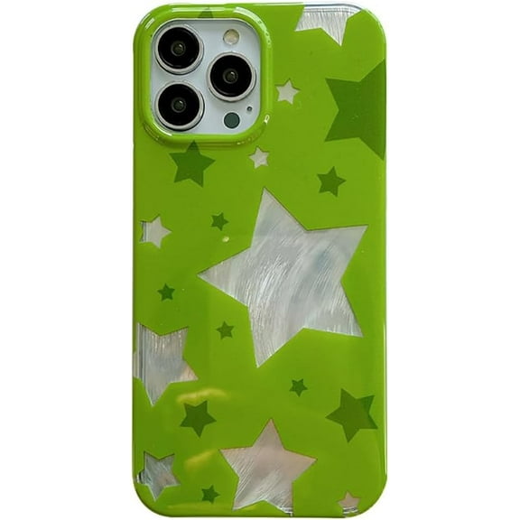 Green Hollow Stars Pattern Soft  for iPhone Case (Green,iPhone 11)