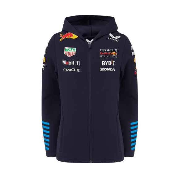 Red Bull Racing F1 Kid's Team Full Zip Hoodie- Youth Navy