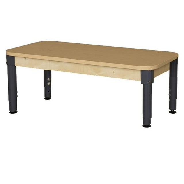 Wood Designs HPL2436A1217C6 14-19 in. Mobile Rectangle High Pressure Laminate Table With Adjustable Legs