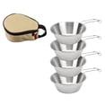 thumbnail image 1 of Utensilios para acampar, 4 cuencos para acampar, cuencos de acero inoxidable de 300 ml, juego de cuencos de acero inoxidable, características mejoradas, 1 of 9