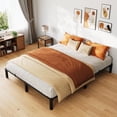 thumbnail image 4 of CazToi Base de cama plataforma de metal de 25 cm tamaño Matrimonio, soporte de alta resistencia de 800 libras, no necesita somier, almacenamiento bajo la cama, 4 of 7