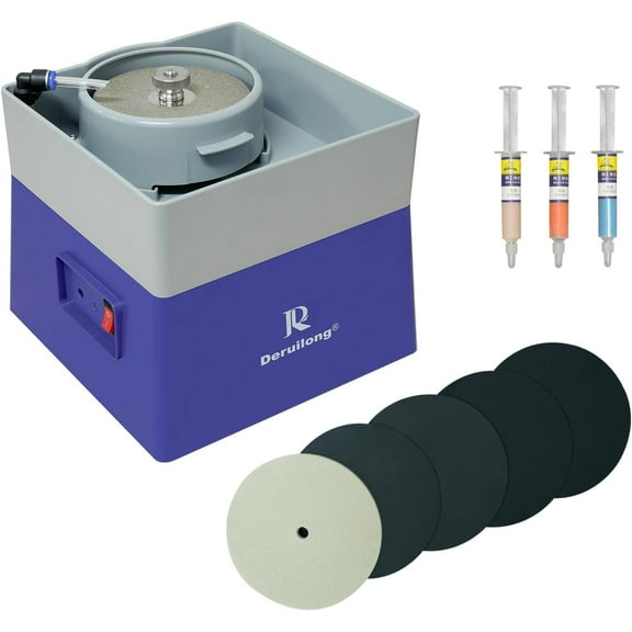 4” Flat Grinding Machine - Grinding Equipment - Shaping and Polishing Tools, Mineral Rock Polishing Machines, Grinding Machines, Includes Rock Mineral Polishing Machine Accessory Kit