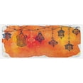 thumbnail image 1 of Traditional Kitchen Mat, Lanterns Garland Middle Eastern Theme Oriental Art, Plush Decorative Kitchen Mat with Non Slip Backing, 47" X 19", Orange Vermilion Black, by Ambesonne, 1 of 1