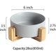 thumbnail image 2 of Cuenco redondo de cerámica para perros y gatos, plato elevado de agua de comida de cerámica duradero para mascotas, con soporte de madera oso de fresa  Hogar, 2 of 3