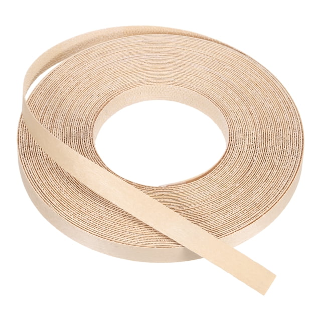 Banda de borde Uxcell, cinta de chapa de madera pre-pegada flexible para restauración de muebles de arce 1/2 pulgada x 49 pies