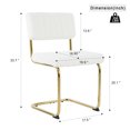 thumbnail image 4 of Modern White Teddy Fabric Dining Chairs (Set of 4) - Gold Legs, Metal Frame - Kitchen/Living Room - 20" - Stylish &amp; Comfortable Seating, 4 of 14