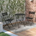 thumbnail image 5 of Premium Steel Patio Bistro Set, Folding Outdoor Patio Furniture Sets, 3 Piece Patio Set of Folding Patio Table and Chairs,Black, 5 of 5