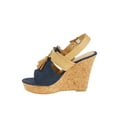 thumbnail image 2 of Forever Young Women's Denim Embellishment Wedges with Contrast Straps, Buckles and Tassels, 2 of 6