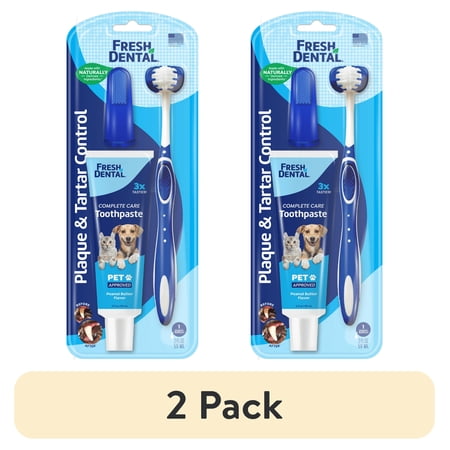 (2 pack) Naturel Promise Fresh Dental Tooth Brushing Kit for Dogs & Cats, 2 oz Gel and Toothbrush