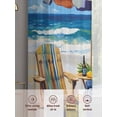 thumbnail image 6 of Sheer Curtains 54 inches Long 2 Panels Set Summer Vacation Ocean Beach Wood Sun Umbrella Tiers Sheers Rod Pocket Small Window Short Curtains for Kitchen Cafe, Each 52" W x 54" L, 6 of 7