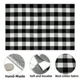 thumbnail image 4 of Black and White Outdoor Porch Rug, Cotton Indoor Plaid Rug, Washable Doormat for Entryway, 47"x70", 4 of 7