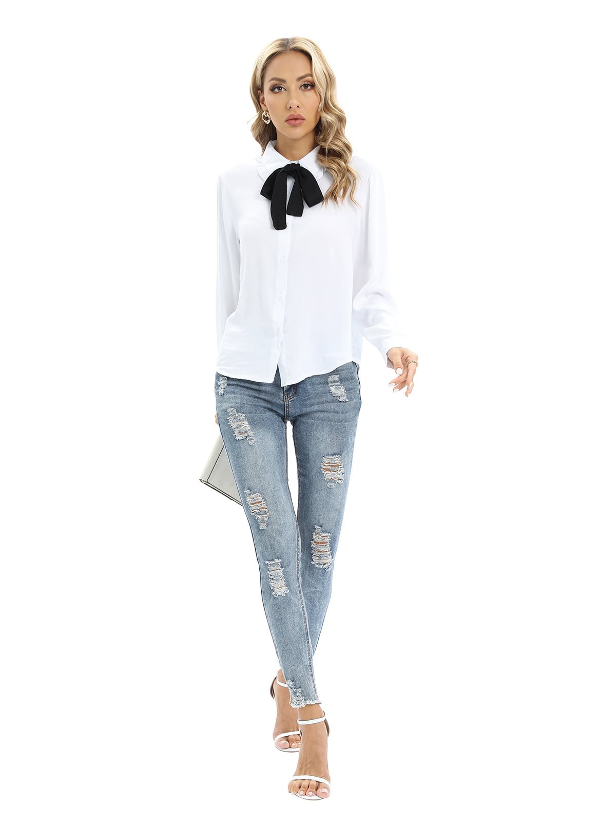 white semi formal tops