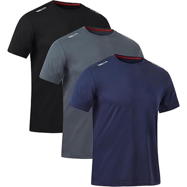 De 3 or 5 Camisas para Correr De Entrenamiento para Hombres,Camisetas De Secado Rápido con Cuello Redondo,Adecuado para Ejercicios De Fitness.