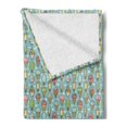 thumbnail image 2 of Ice Cream Soft Flannel Fleece Throw Blanket, Summer Time Dessert Sweets Berry Strawberry Chocolate Flavour Scoop Yummy, Cozy Plush for Indoor and Outdoor Use, 60" x 80", Multicolour, by Ambesonne, 2 of 5