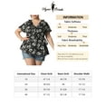 thumbnail image 7 of Agnes Orinda Women's Plus Size Summer Floral Short Sleeve Tie Waist Wrap Blouse, 7 of 7