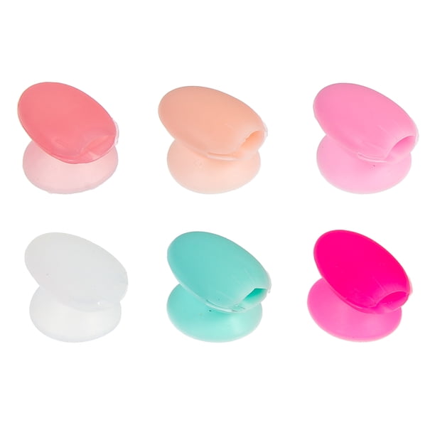 6 tapas de silicona para brochas de maquillaje y pintalabios.