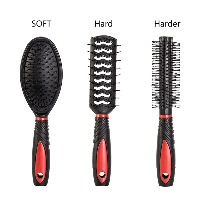 5Pcs Salon Hair Comb + Mirror Set With Hairbrush Modelling Holder Styling Tool - image 3 of 12