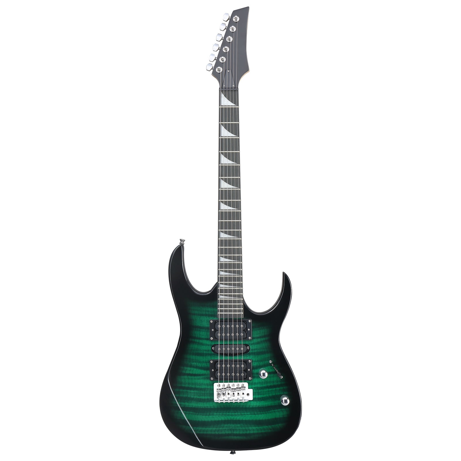 39in Electric Guitar HSH Pickups Black Complete Starter Kit for Hard Rock Tiger-striped, Green