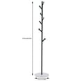 thumbnail image 2 of Coat Rack 67-inch Hall Marble Round Base Stable with 8 Hooks Black, 2 of 8