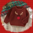 thumbnail image 5 of FAIWAD Kids Christmas Knit Sweater Toddler Girls Boys Round Neck Long Sleeve Pullover Tops Child Knitwear Cute Clothes, 5 of 6