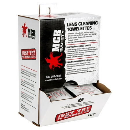 - MCR Safety LCT Premoistened Antistatic Lens Cleaning Towelettes (100 Per Box)