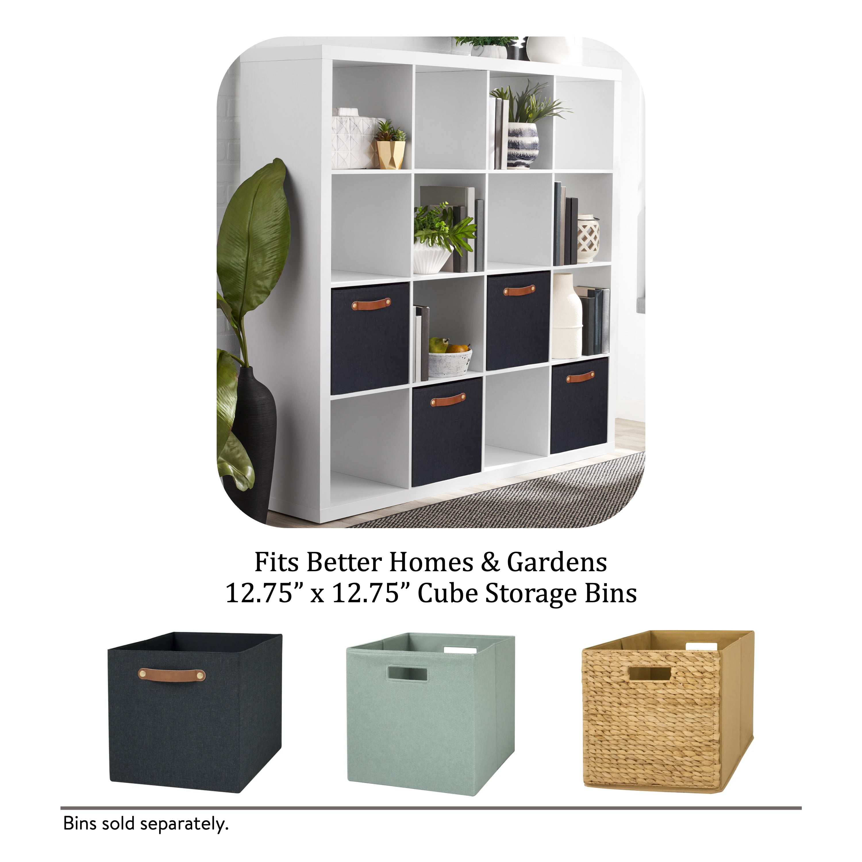 Better Homes & Gardens 16 Cube Storage Organizer, White Texture