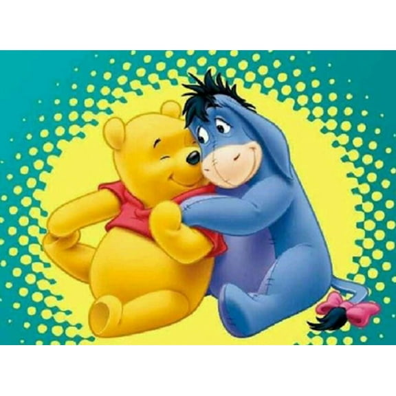 Winnie the Pooh Diamond Painting Kits for Adults, 5D Seaside Moon Diamond Art Kits for Beginners, DIY Full Drill Paint with Diamond, Home Wall Decor 12 x16 Inch