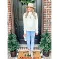 thumbnail image 5 of BERTHMEER White Sweaters Mock Turtleneck Wool Sweaters for Women Long Sleeve Oversized Sweaters Cable Knit Sweaters Vintage Pullover Sweaters Tops Lightweight Sweaters, 5 of 10
