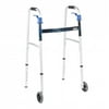 Drive Deluxe Trigger Release Folding Walker with 5 Inch Wheels - Blue, Aluminum Frame, 32 to 39 Inch Adjustable Height, 5 Inch Casters, 350 lbs. Weight Capacity