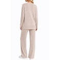 thumbnail image 5 of UVN Outfit Sets for Women Two Piece Sets Winter Casual Long Sleeve Tops and Long Pants Lounge Sets Ribbed Knit Pajama Sets with Pockets, 5 of 9