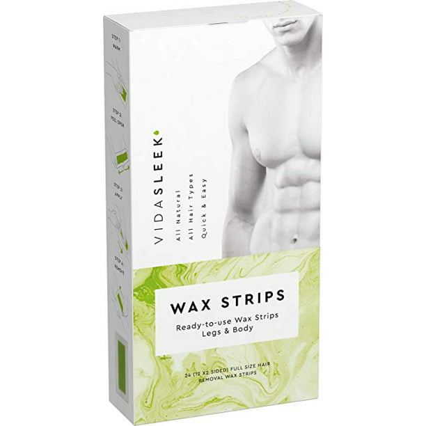 Hair Removal Wax Strips Legs + Body, 24 Count 