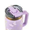 thumbnail image 5 of Thyme & Table 32oz Stainless Steel Luna Tumbler with Handle and Dual Straw Lid, Butterfly, 5 of 8