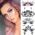 thumbnail image 3 of Pegatina de cejas de diamante 3D, maquillaje de Halloween, diamantes de imitación brillantes, joyería facial, tatuaje, autoadhesivo, bricolaje, belleza, música, decoración del Festival, 3 of 4