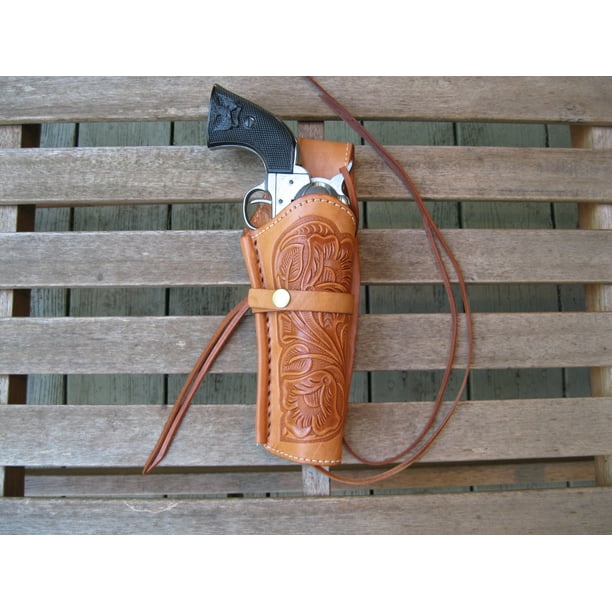 Western Gun Holster Natural Color Right Handed For 38 Caliber Single Action Revolver Size 6 Tooled Leather Walmart Com Walmart Com Western Gun Holster Natural Color Right Handed For 38 Caliber Single Action Revolver Size 6 Tooled Leather Walmart Com Walmart Com