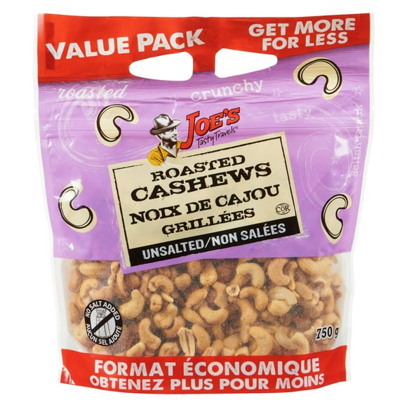 Joe's Tasty Travels Roasted Cashews, 750 g