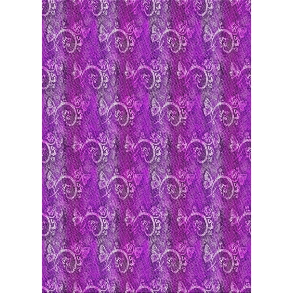 Ahgly Company Indoor Rectangle Patterned Dark Violet Purple Novelty Area Rugs, 2' x 3'