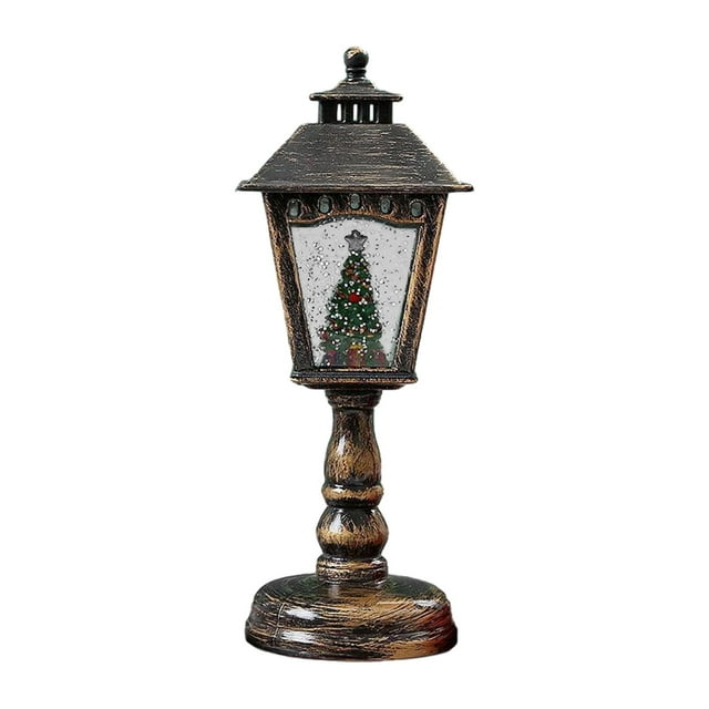 Lámpara de noche con farol navideño, regalos musicales, adorno para habitación, estatuilla, luz nocturna para mesa, chimenea, estante navideño para , Estilo C