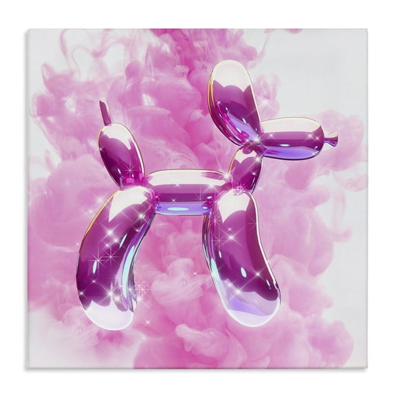Stupell Industries Sparkle Balloon Dog Abstract Painting Wrapped Canvas Art Print Wall Art, 17 x 17