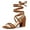 Brown, variant on Women's Shoes Lace Up Faux Suede Open Toe Chunky Heel Sandals Brown 8.5
