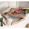 thumbnail image 1 of Set of Two Wood and Metal Garden Party Trays, 1 of 1